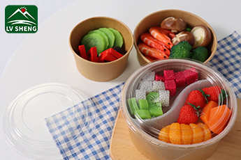 Hot selling disposable take away kraft salad bowl with low price